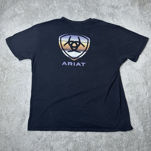 Ariat Men's Size XL Black Graphic Logo T-Shirt Western Rodeo Outdoor Cotton Tee - Picture 11 of 11